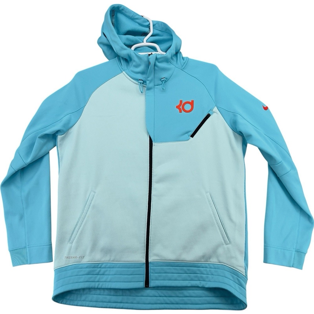 Nike KD Therma-FIT Full Zip Hoodie Jacket Blue Orange Men's XL Basketball 641304